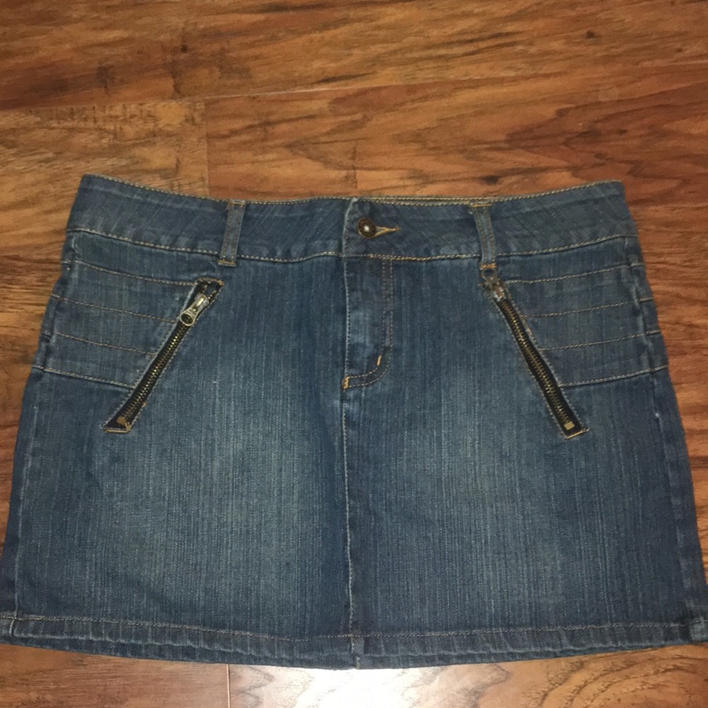 Ghosts & Angels Mini Jean Skirt Zippers Pockets